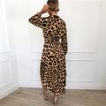 Leopard Long Sleeve Women Dress