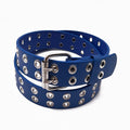 Women Adjustable Black Eyelet Belt