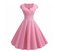 Pink Summer Dress Women V Neck