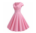 Pink Summer Dress Women V Neck