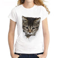 Women 3D Cat Print Casual T-shirt