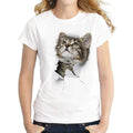 Women 3D Cat Print Casual T-shirt
