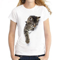 Women 3D Cat Print Casual T-shirt