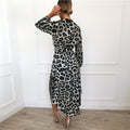 Leopard Long Sleeve Women Dress