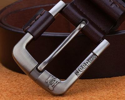 Men Upper Leather Alloy Buckle Belt