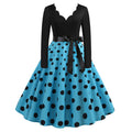 Black Swing Print Vintage Christmas Dress