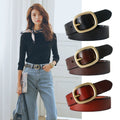 Leather Belts Female Gold Pin Buckle