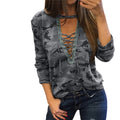Camouflage Print Women Slim T-Shirt