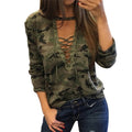 Camouflage Print Women Slim T-Shirt