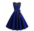 Blue Lace Patchwork Summer Dress Women