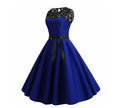 Blue Lace Patchwork Summer Dress Women
