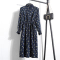 Winter Floral Women Elastic Waist Dress