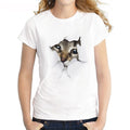 Women 3D Cat Print  Casual T-shirt