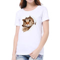 Women 3D Cat Print  Casual T-shirt