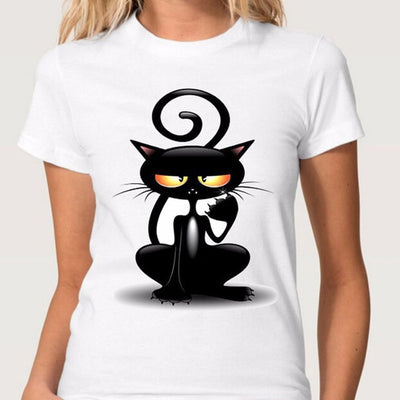 Women 3D Cat Print  Casual T-shirt