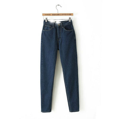 Denim retro waisted jeans women