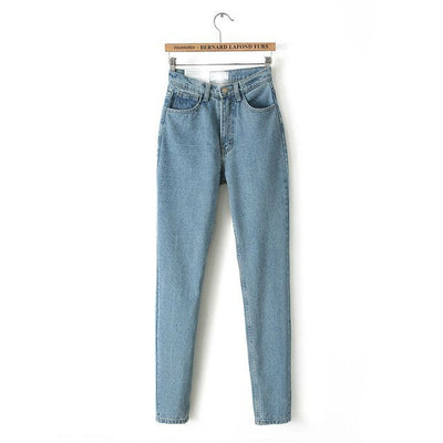 Denim retro waisted jeans women