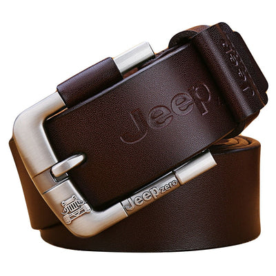 Men Upper Leather Alloy Buckle Belt