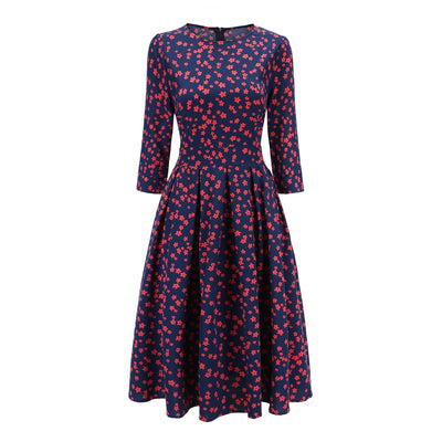 Women Elegant A-line Midi Dress