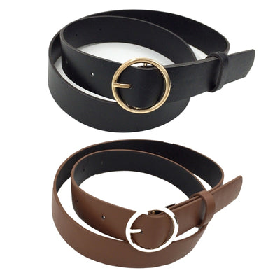 Female Round Buckle Waist Belt