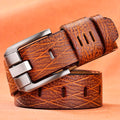 Men strap leather pin buckle belts