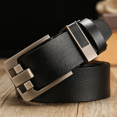 Men strap leather pin buckle belts