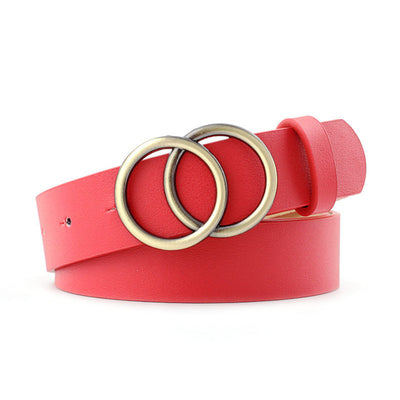Women Belt  Leather Alloy Pin Buckle