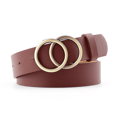 Women Belt  Leather Alloy Pin Buckle