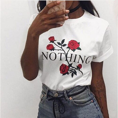 T Shirt For Women Summer Rose Printed