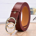 Women belt alloy double ring buckle